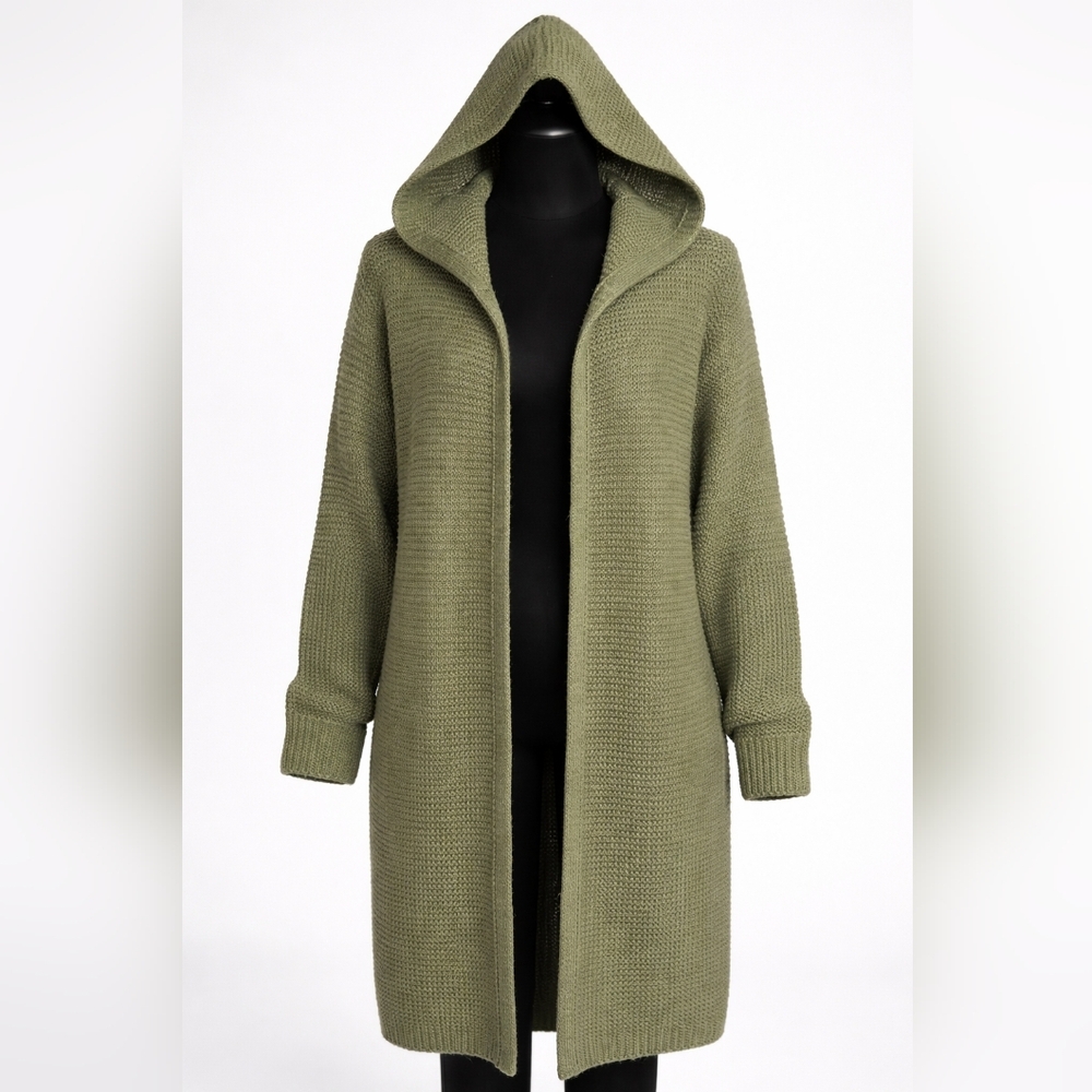 Olive Green Hooded Women's Sweater